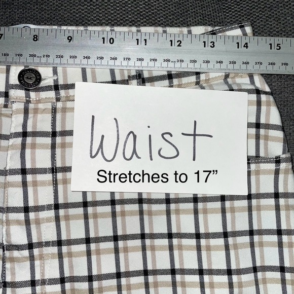 Hollister Ultra High Rise White‎ Plaid Pants Trousers Advanced Stretch Medium - Picture 4 of 8